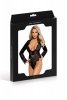 Seksowne bodystocking czarne z koronką duży dekolt O/S